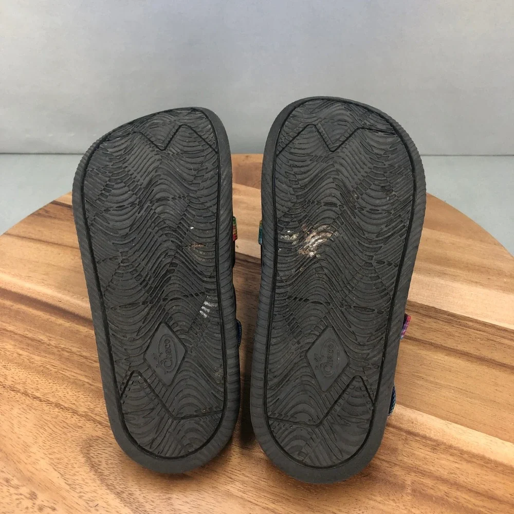 Chaco Chillos Sport Sandals Tie Dye Youth Size 6 Black Multicolor Adjustable
